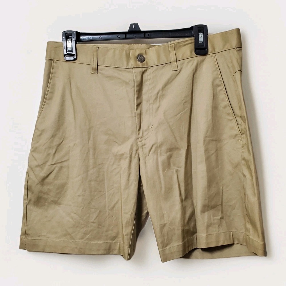 New NWT‎ Fabletics Shorts Mens Size 32 Khaki Brown Performance Stretch High Side